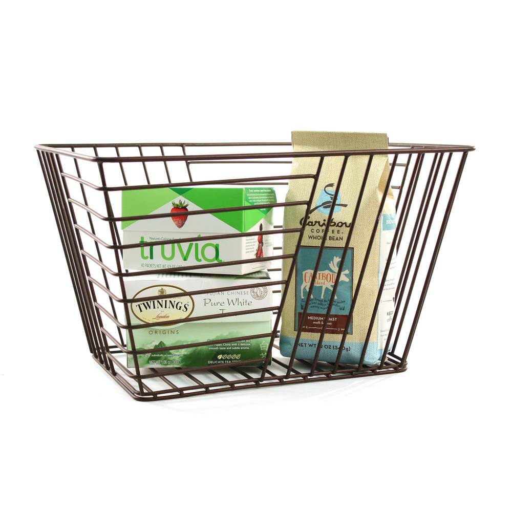 Spectrum 8 in. H x 10 in. W Bronze Steel 1-Drawer Wide Mesh Wire Basket