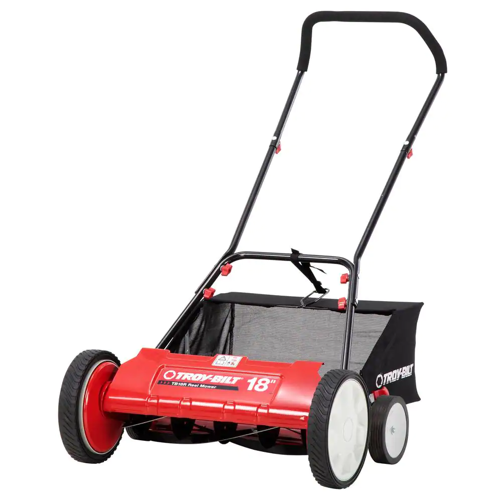 Troy-Bilt 18 in. Manual Walk Behind Reel Lawn Mower with Grass Catcher