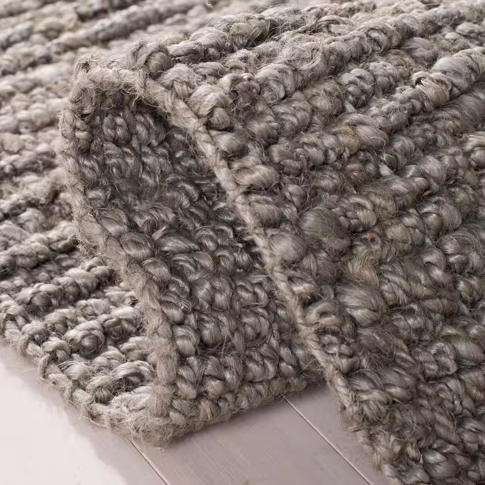 SAFAVIEH Natural Fiber Light Gray 3 ft. x 16 ft. Solid Runner Rug