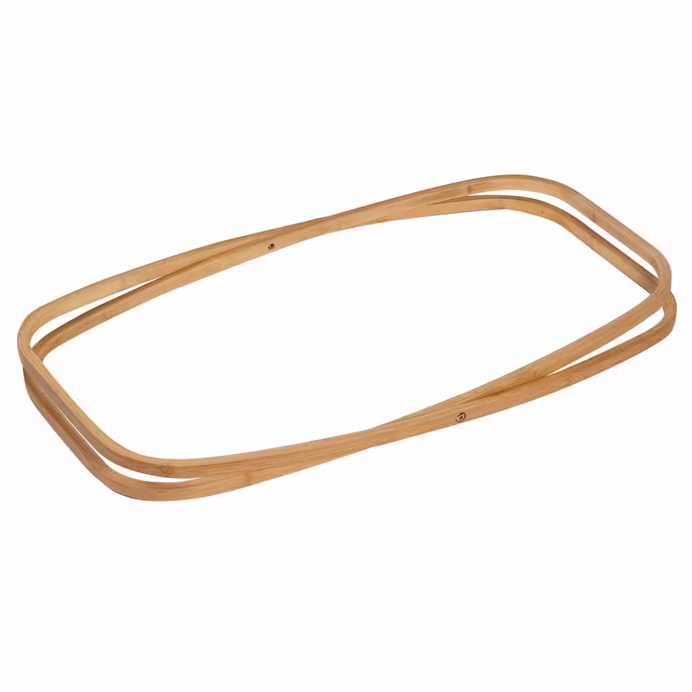 Honey-Can-Do Gray and Bamboo Collapsible Canvas Hamper with Handles