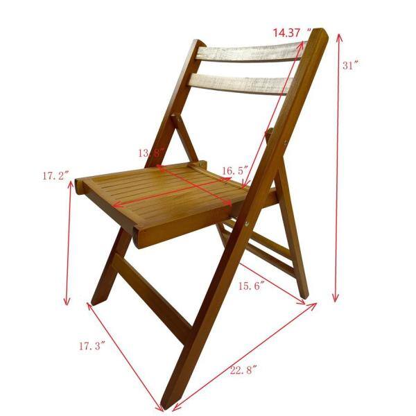 None Teak Wood Contour Folding Chair (Set of 4)