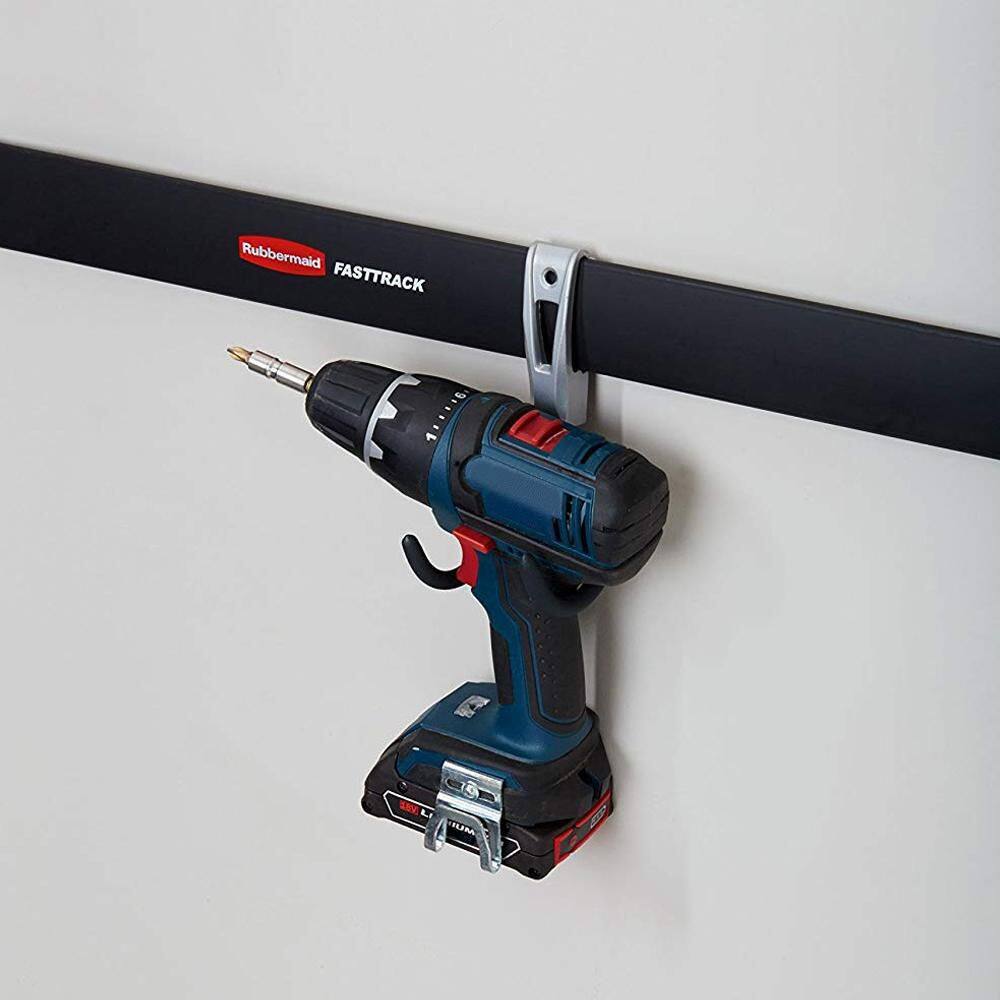 Rubbermaid Universal Metallic FastTrack Hanging Garage Hook Organizers (4 Pack)