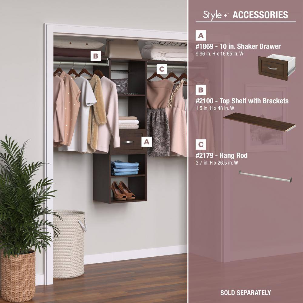 ClosetMaid Style+ 17 in. W Chocolate Hanging Wood Closet Tower