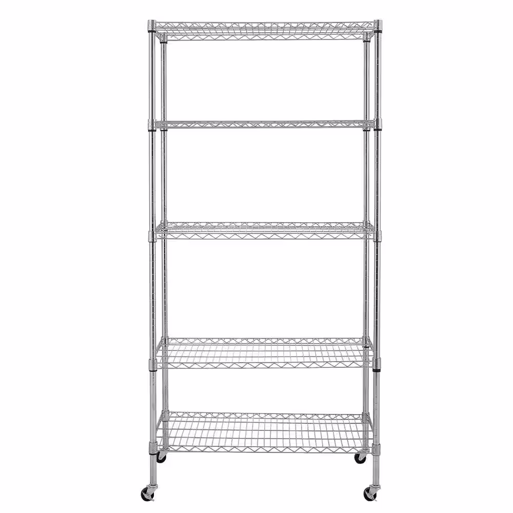 None Steel Silver Wire Shelf (35.43 in. D x 17.72 in. W)
