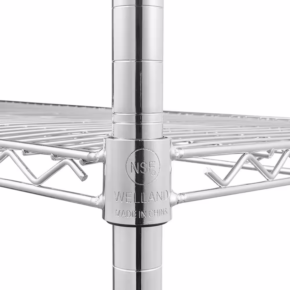 None Silver 4-Tier Heavy Duty Steel Freestanding Garage Storage Shelving Unit (17.72 in. W x 59 in. H x 29.53 in. D)