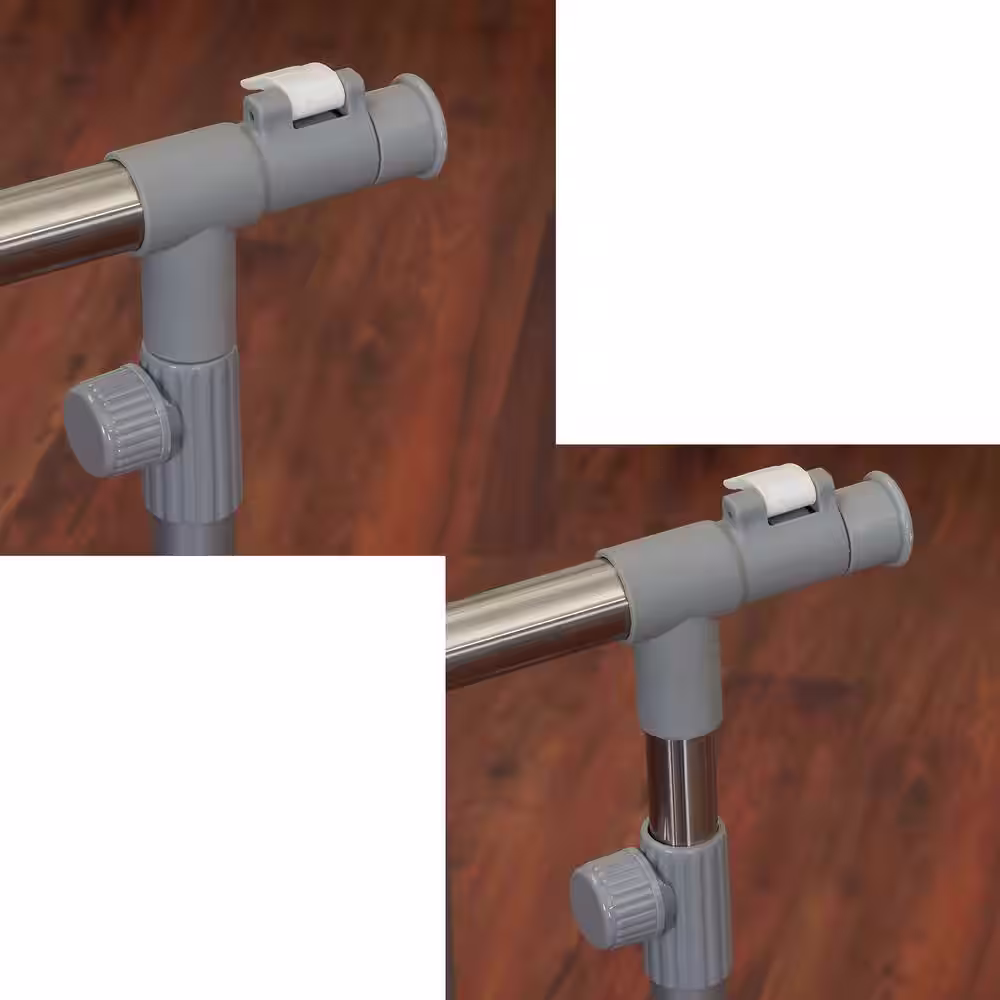 HOUSEHOLD ESSENTIALS Silver Metal Clothes Rack 52 in. W x 62 in. H