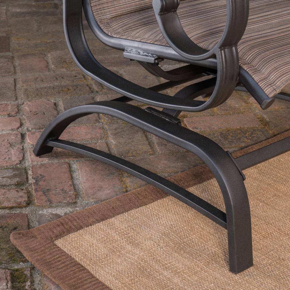 Royal Garden River Oak 4-Piece Metal Patio Conversation Set with Padded Sling