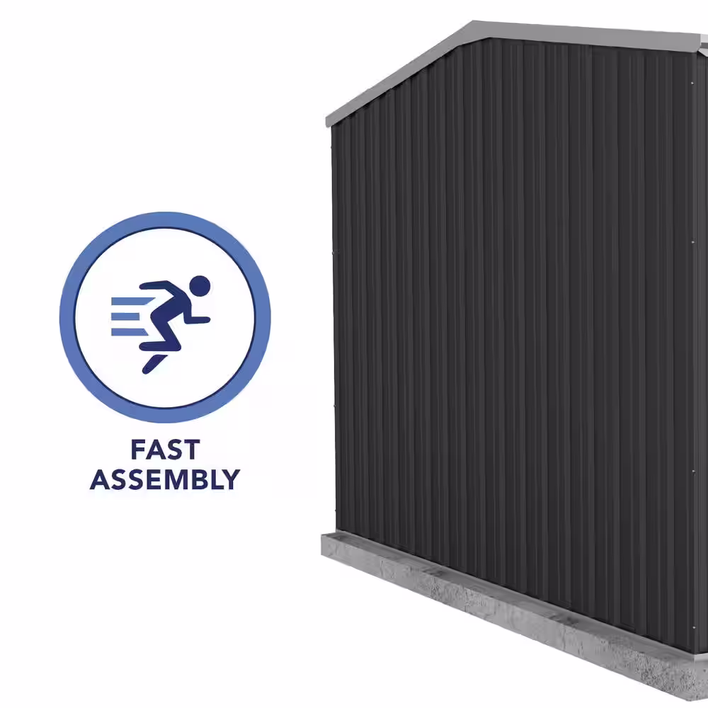 ABSCO Premier 10 ft. x 5 ft. Galvanized Steel Metal Shed in Monument Gray with SNAPTiTE Assembly System (50 sq. ft.)