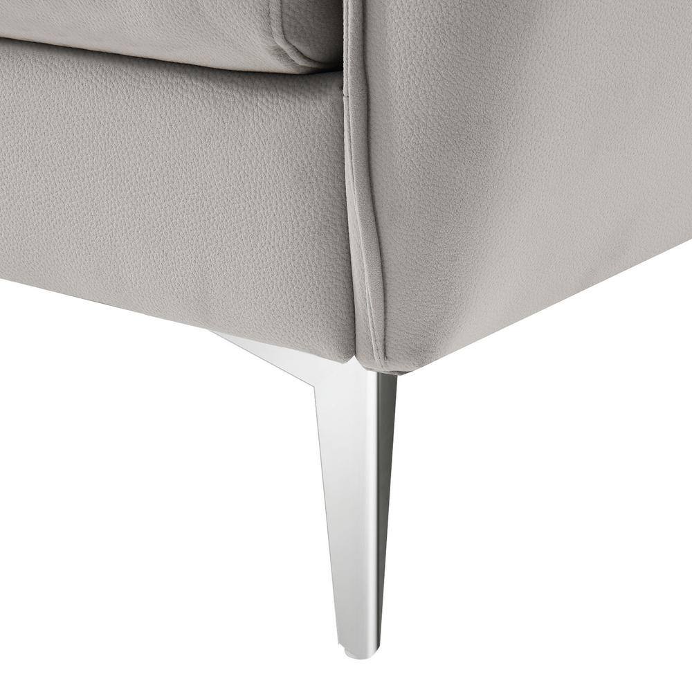 Harper & Bright Designs 111 in. W Flared Arm L Shaped Polyester Flannel Modern Sectional Sofa in Gray