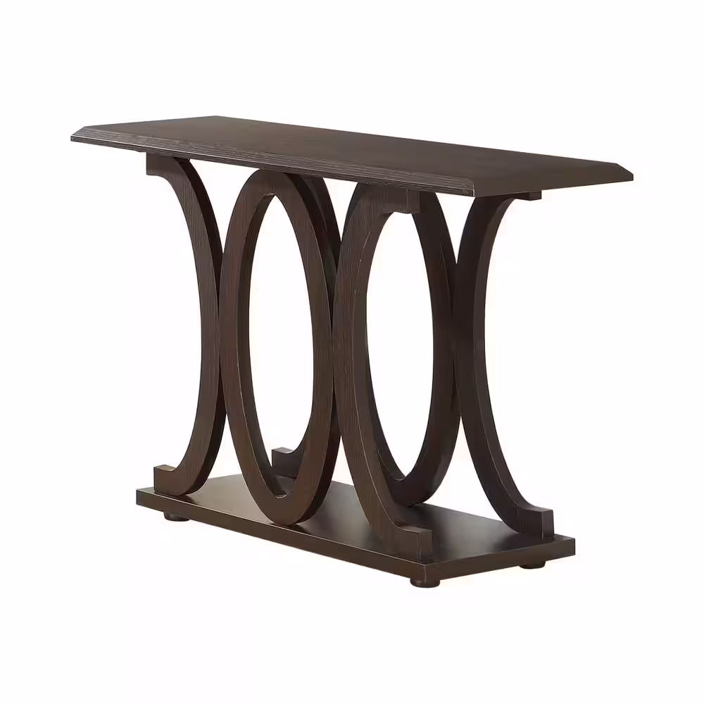Coaster 42 in. Cappuccino Standard Rectangle Wood Console Table