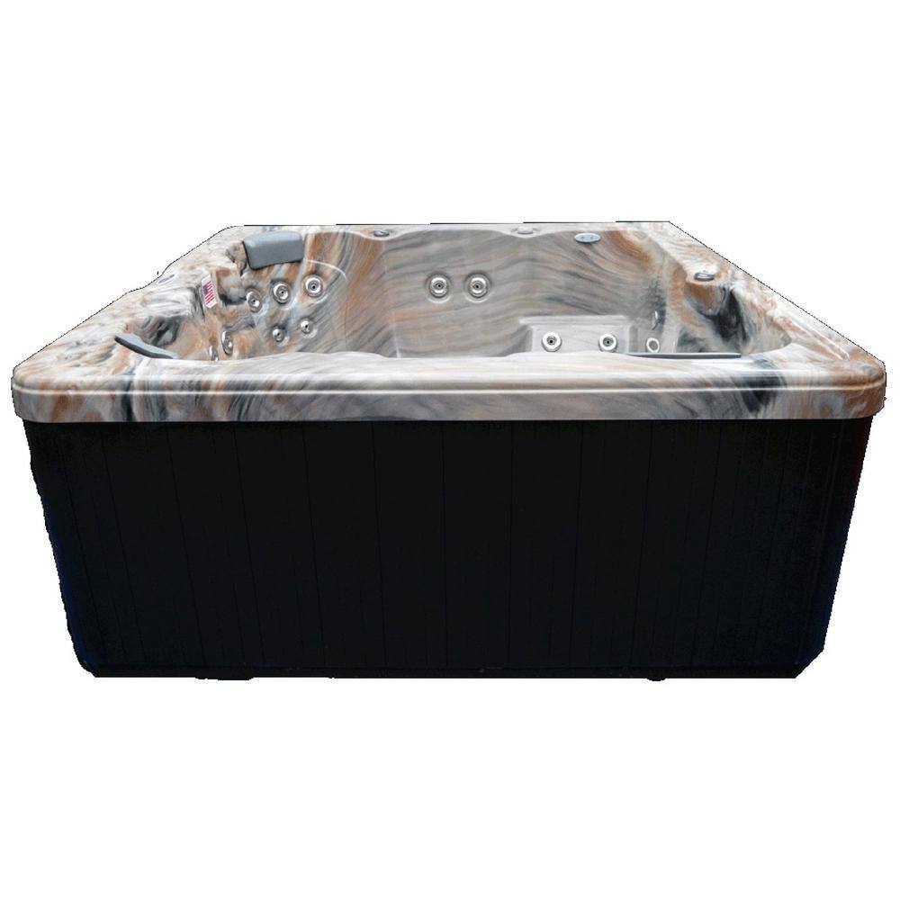 Home and Garden Spas 5-Person 51 Jet Hot Tub Spa with LED Lighting and Fountain Feature