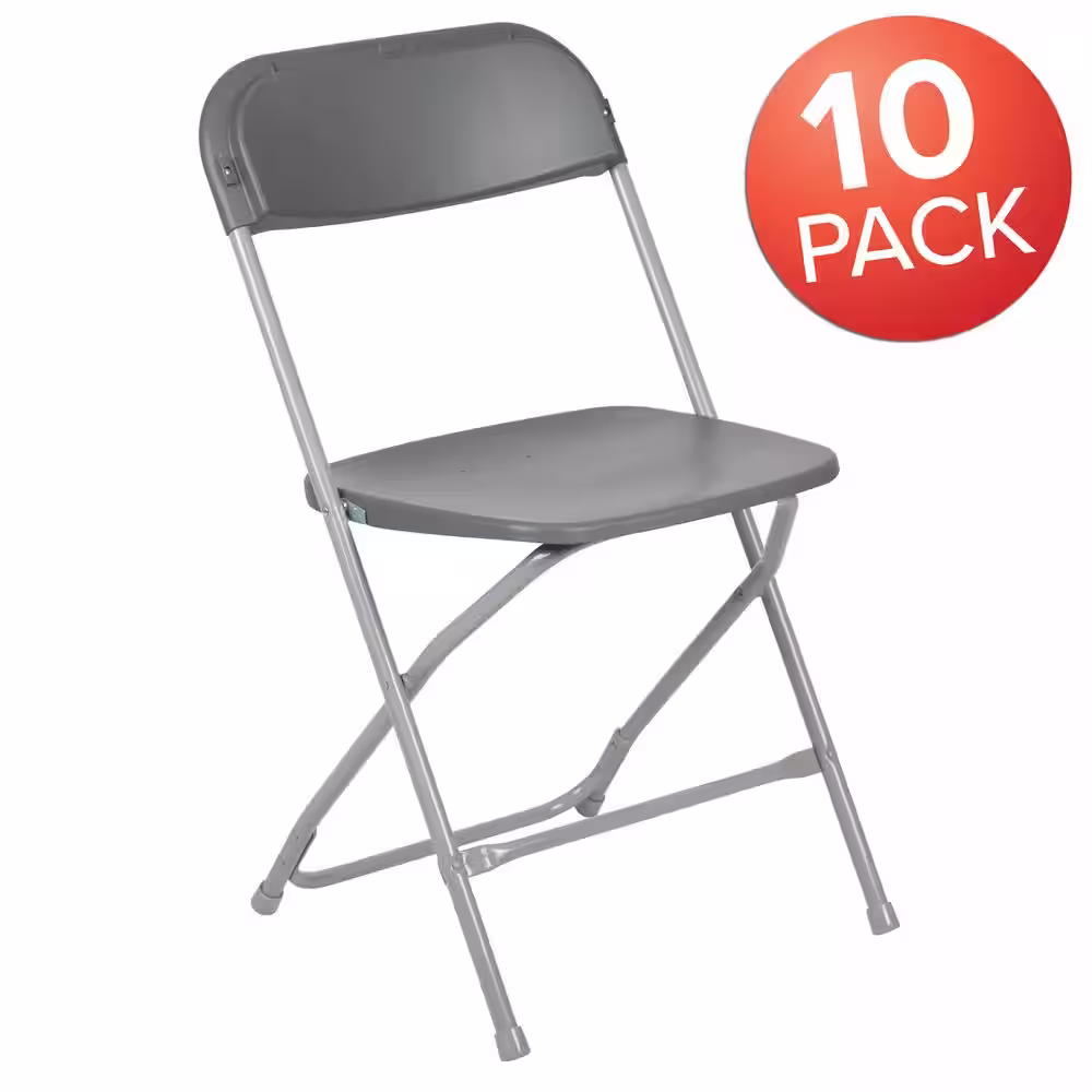 Carnegy Avenue Grey Metal Folding Chair (Set of 10)