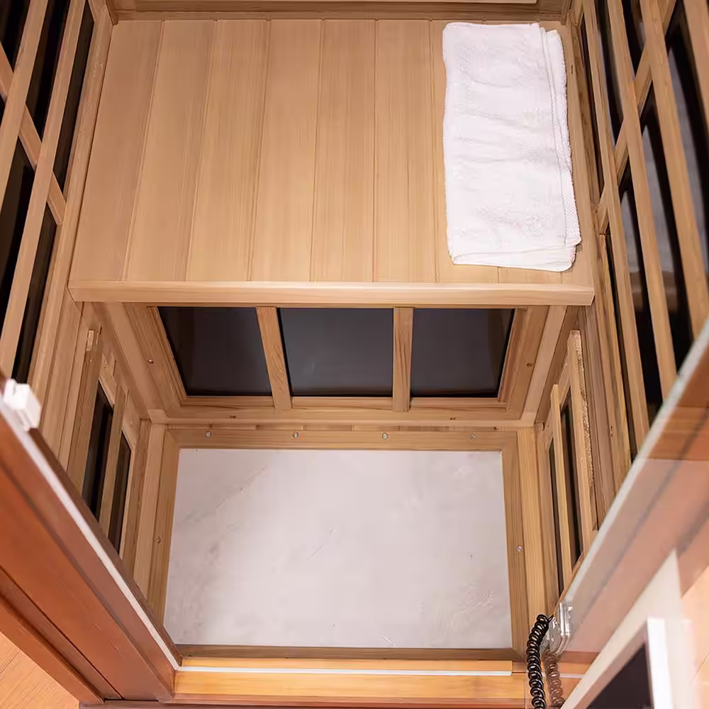 Whatseaso One-Person red cedar far infrared Sauna room 50HZ/120V with Bluetooth audio system