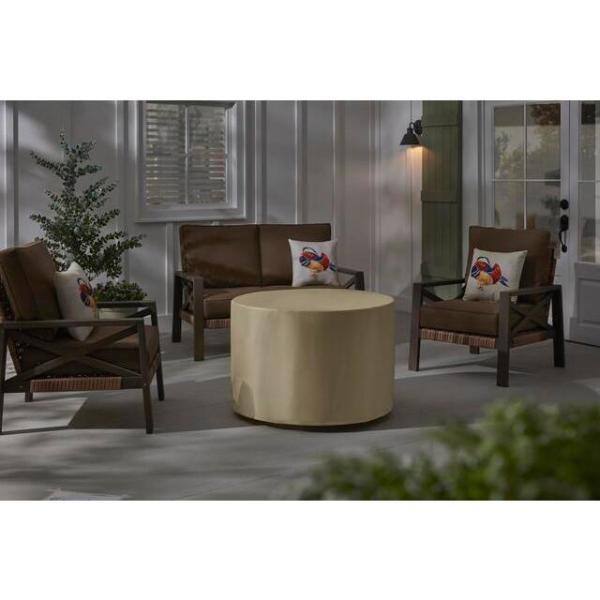 Hampton Bay 36 in. W x 25.2 in. H Round Fire Table with Steel Frame