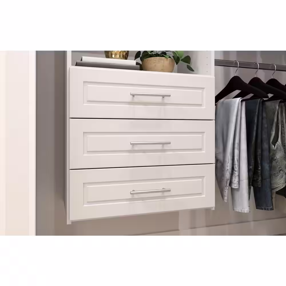 Closet Evolution Modern Raised Elite 25 in. W White Wood Closet System
