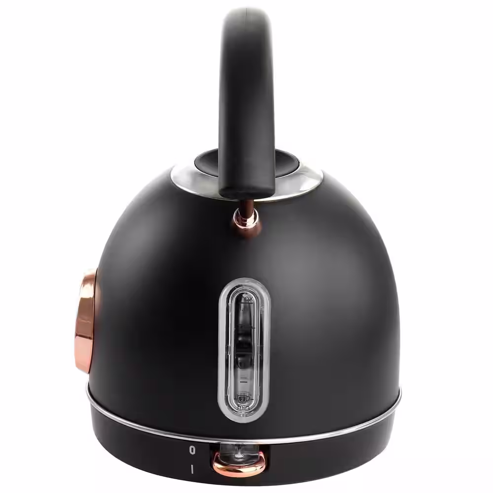 MegaChef 1.8 l 7.6 -Cups in Matte Black Half Circle Electric Tea Kettle With Thermostat