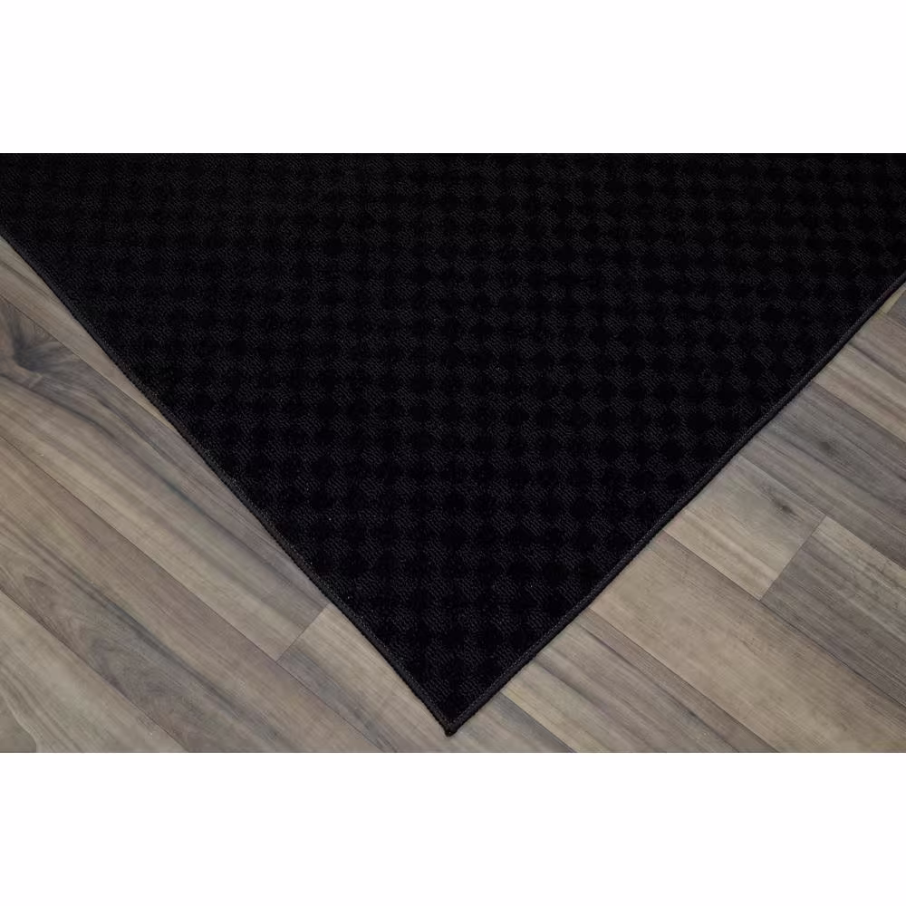 Garland Rug Medallion Black 3 ft. x 12 ft. Runner Rug