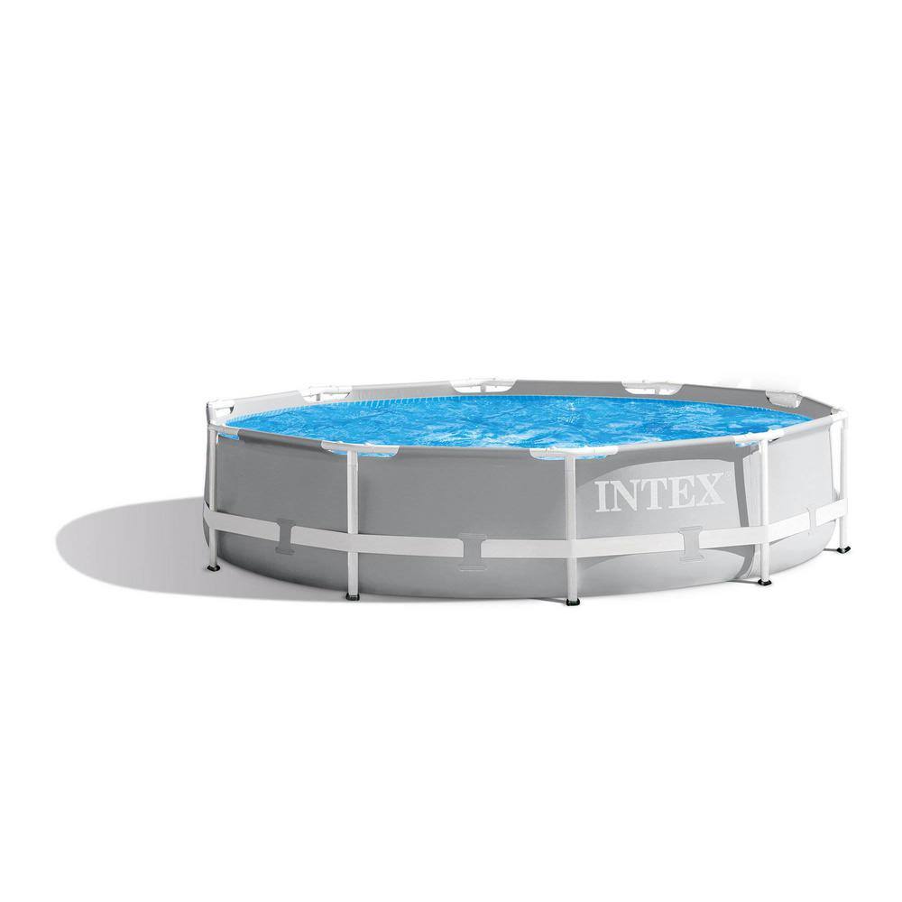 Intex 10 ft. Round 30 in. D Hard Side Above Ground Pool with Cartridge Filter Pump, 2 Filters and Cover