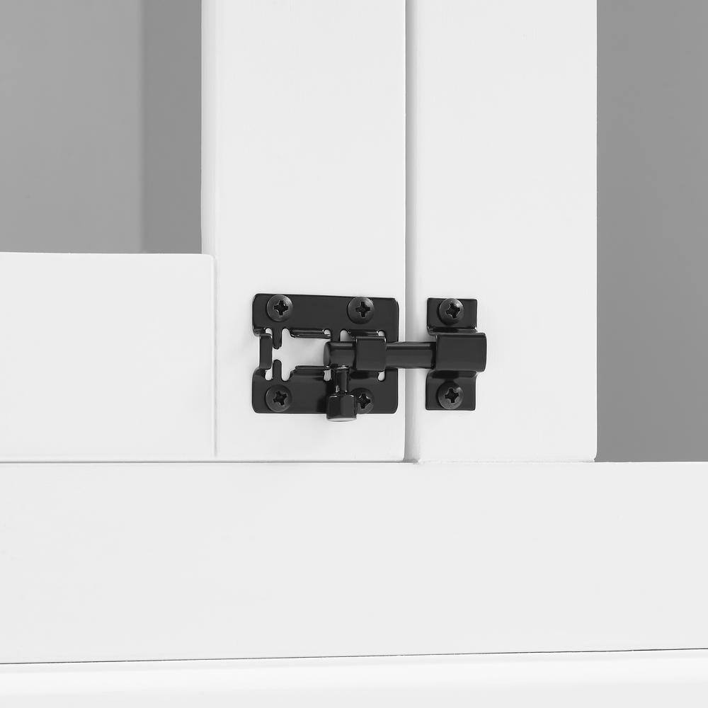 CROSLEY FURNITURE Winslow 53.25 in. White Triangle Composite Top Console Table with Dog Crate