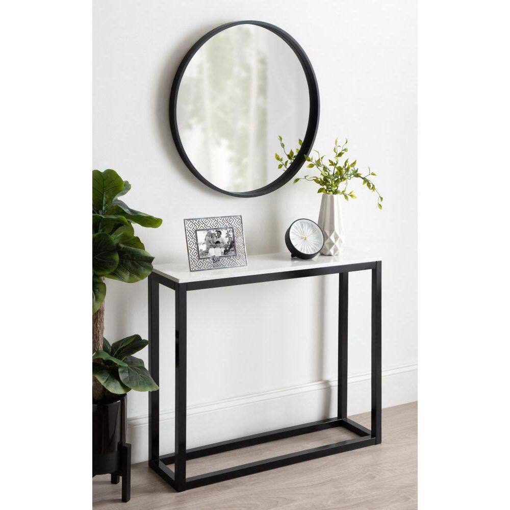 Kate and Laurel Carmela 35.50 in. Black Rectangle Wood Console Table