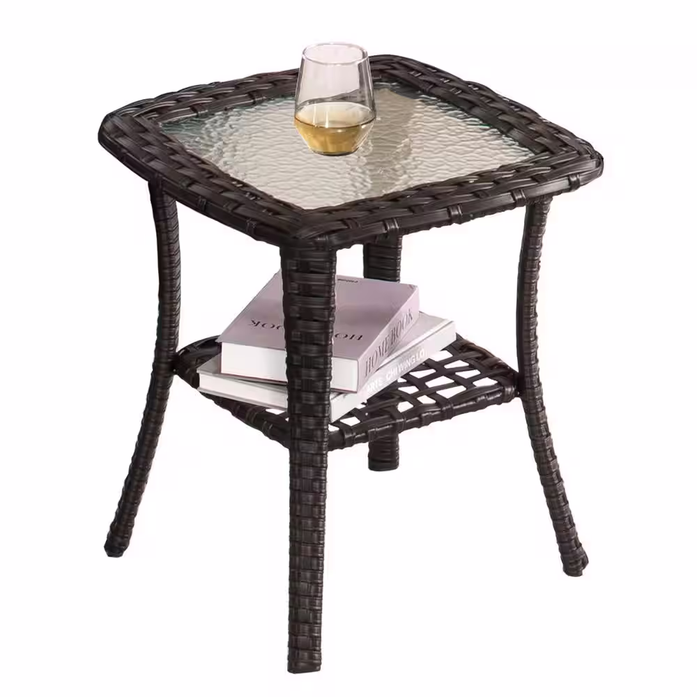 XIZZI Maroon Lake Brown 10-Piece Wicker Patio Conversation Seating Sofa Set with Beige Cushions and Swivel Rocking Chairs