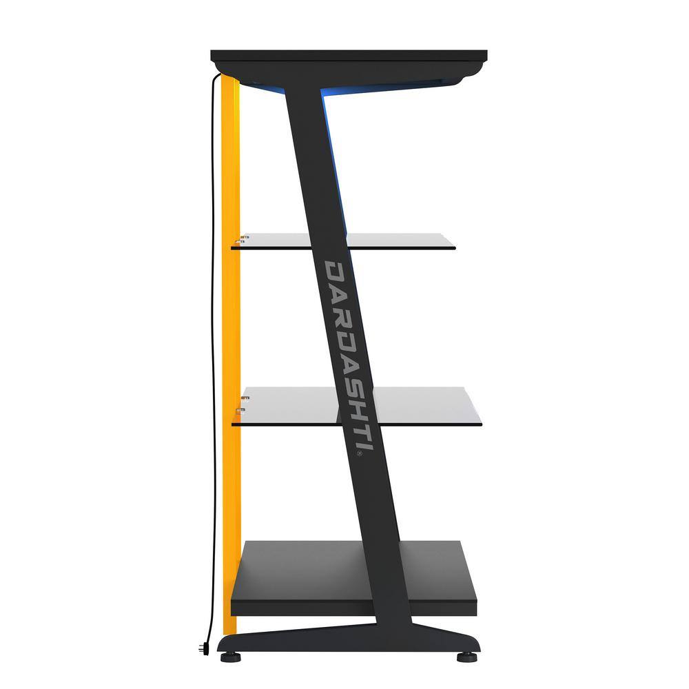 None Dardashti 15.75 in. Yellow Rectangle 4-Tier gaming Shelving Unit S1-21-Racing
