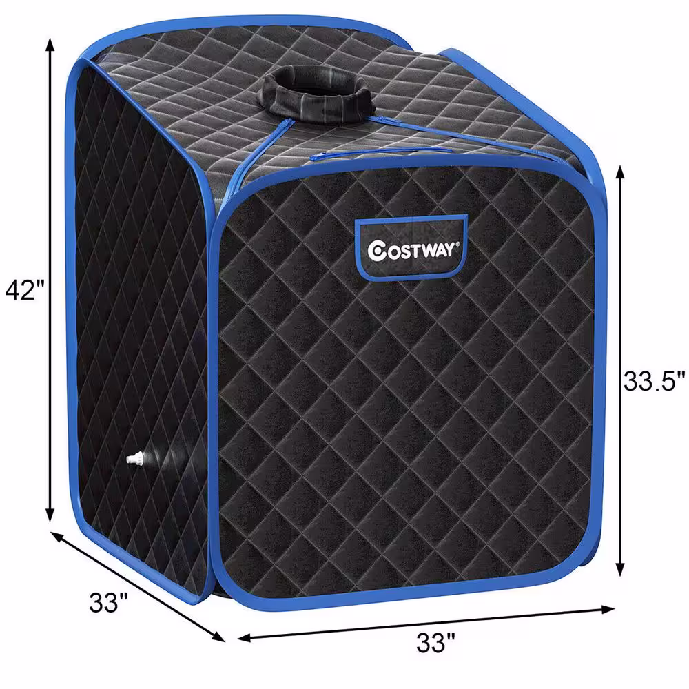 Costway 1-Person Portable 2L Steam Corner Sauna Spa Tent with Chair Black