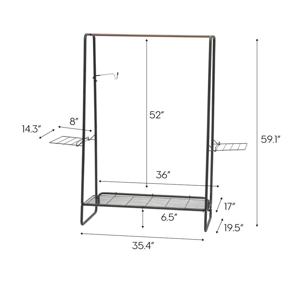 IRIS Black Metal Clothes Rack 54.92 in. W x 596 in. H
