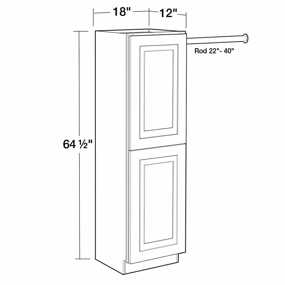 None Greenwich Aspen Green 64.5 in. H x 18 in. W x 12 in. D Plywood Laundry Room Wall Cabinet Tower and Rod with 2 Shelves