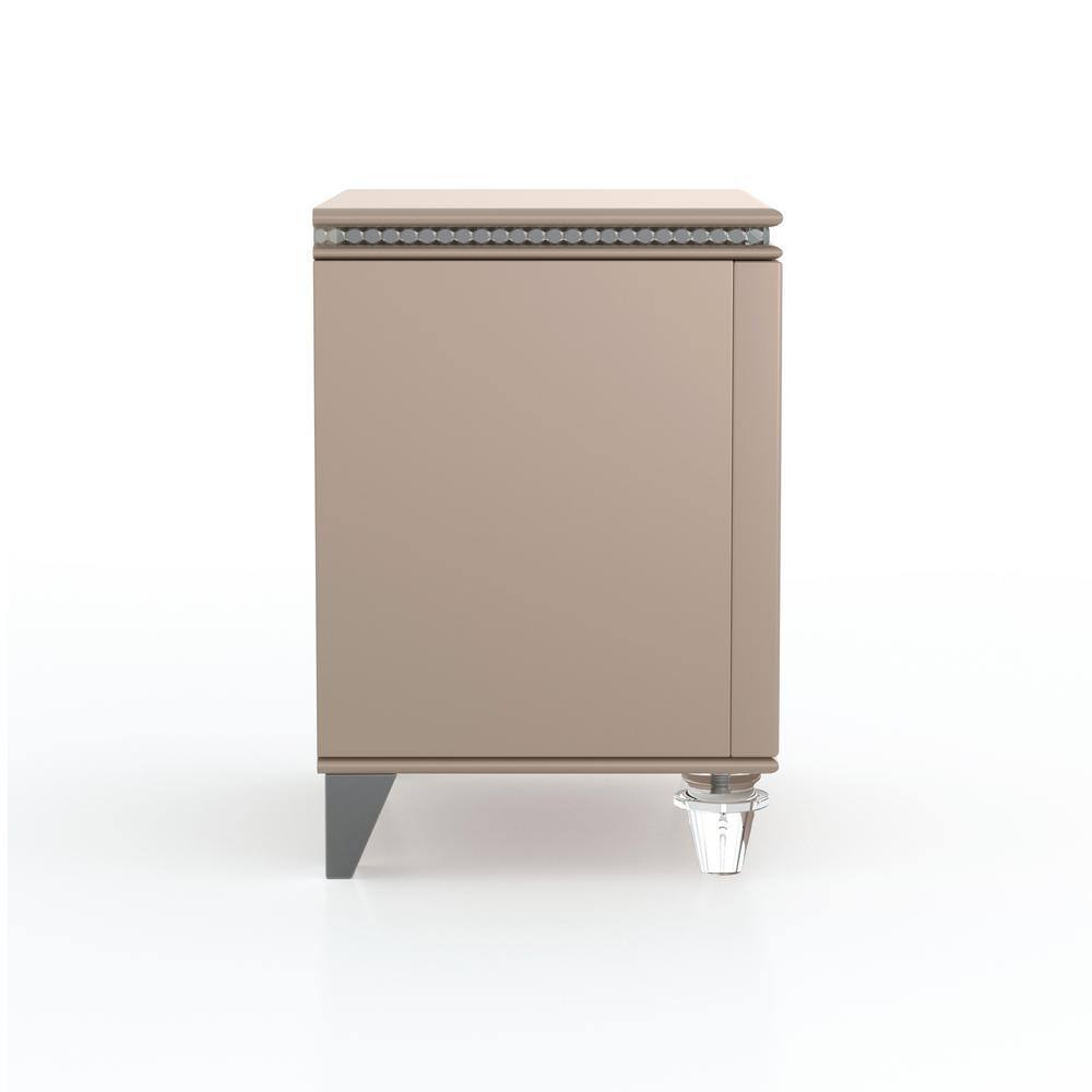 Furniture of America Panella Glam 2-Piece Rose Gold Full Wood Kids Bedroom Set with Trundle