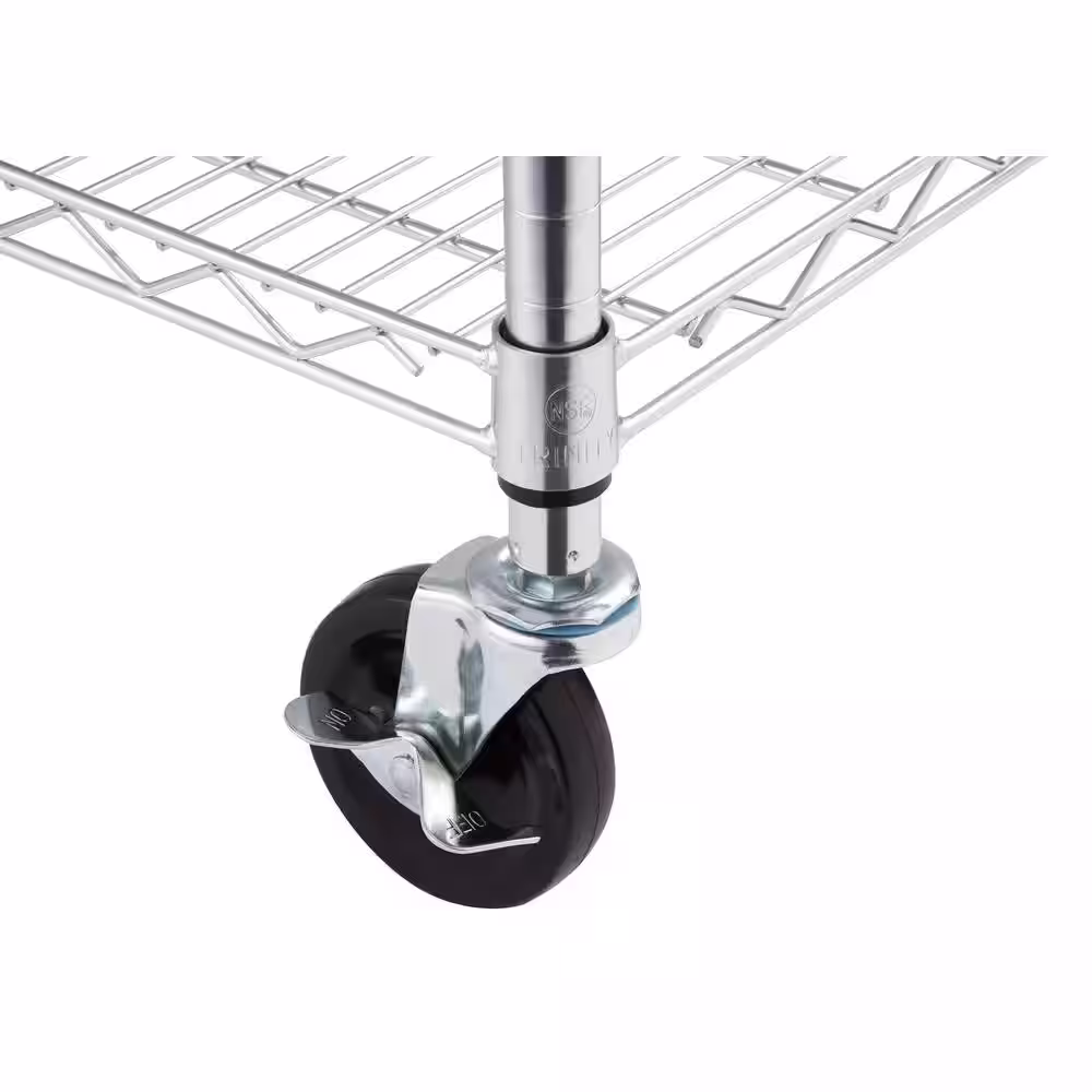 TRINITY 16-Pack Chrome 6-Tier Rolling Steel Wire Shelving Unit (48 in. W x 77 in. H x 18 in. D)