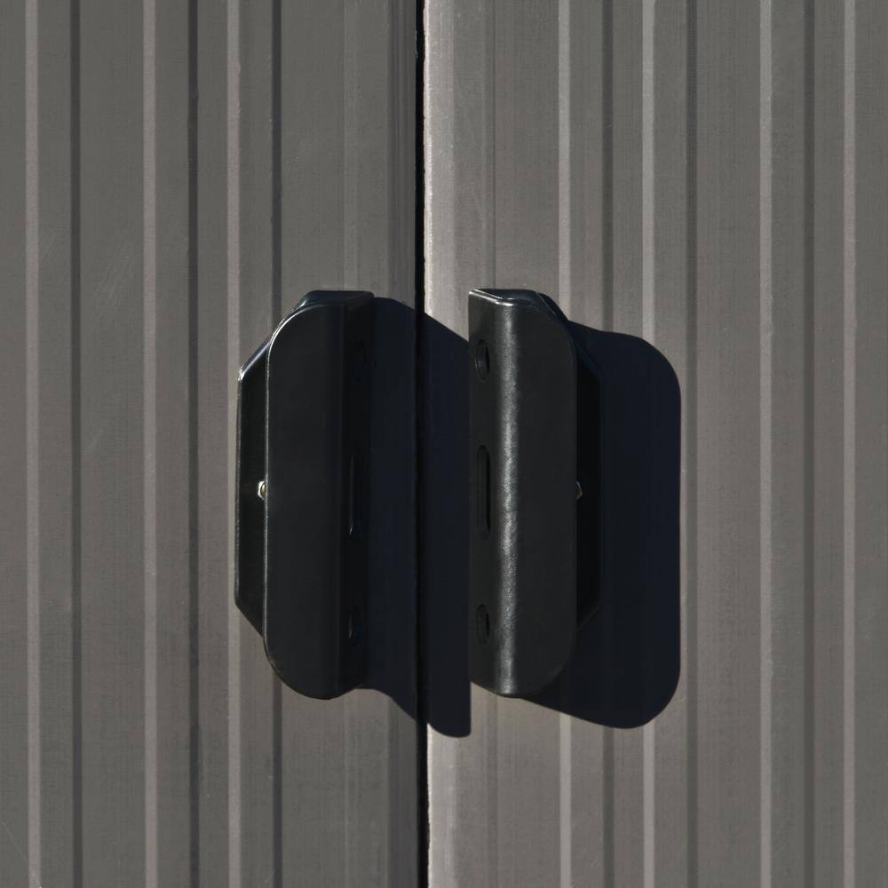 None 4 ft. W x 6 ft. D Gray Metal Storage Shed with Lockable Door 23.4 sq. ft. for Backyard, Lawn and Garden