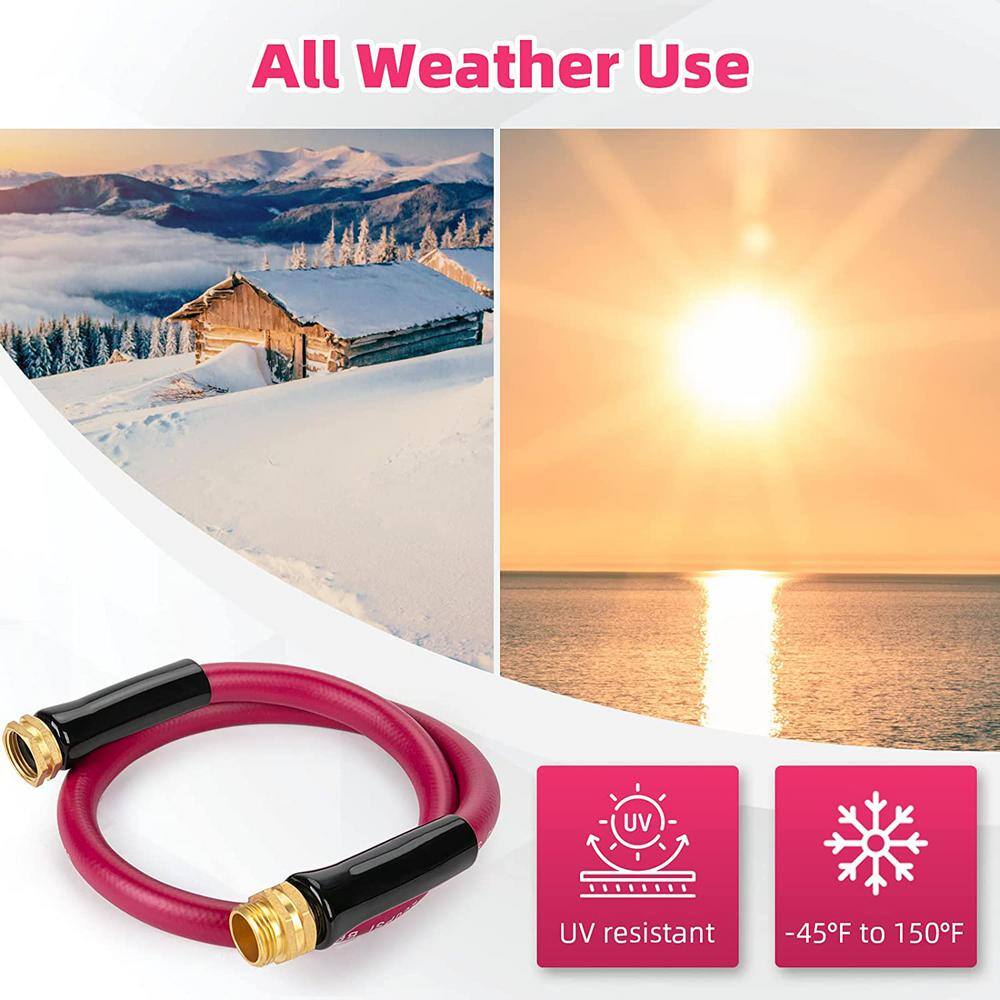 None 5/8 in x 10 ft., Heavy-Duty Durable Anti Kink Flexible Garden Water Hose, All-Weather Lightweight Water Hose
