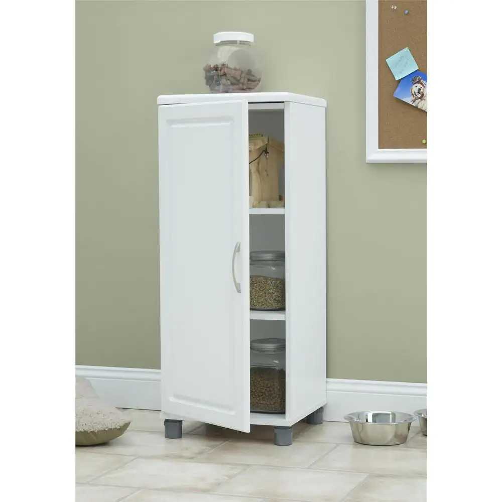 SystemBuild Trailwinds Wood Freestanding Garage Cabinet in White (16 in. W x 38 in. H x 15 in. D)