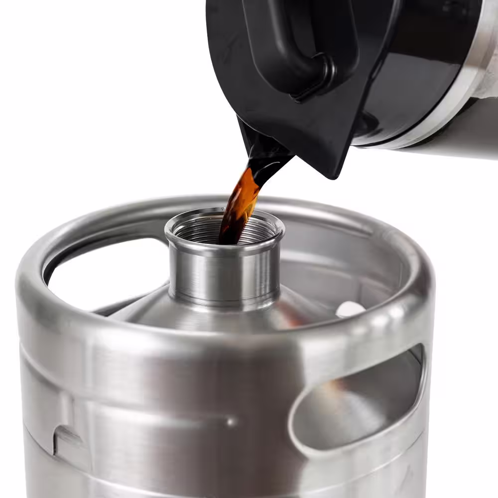 None Nitro Cold Brew 4-Cup Stainless Steel Nitrogen Infusion Coffee Keg System Home Easy Dispensing System Incl Drip Mat