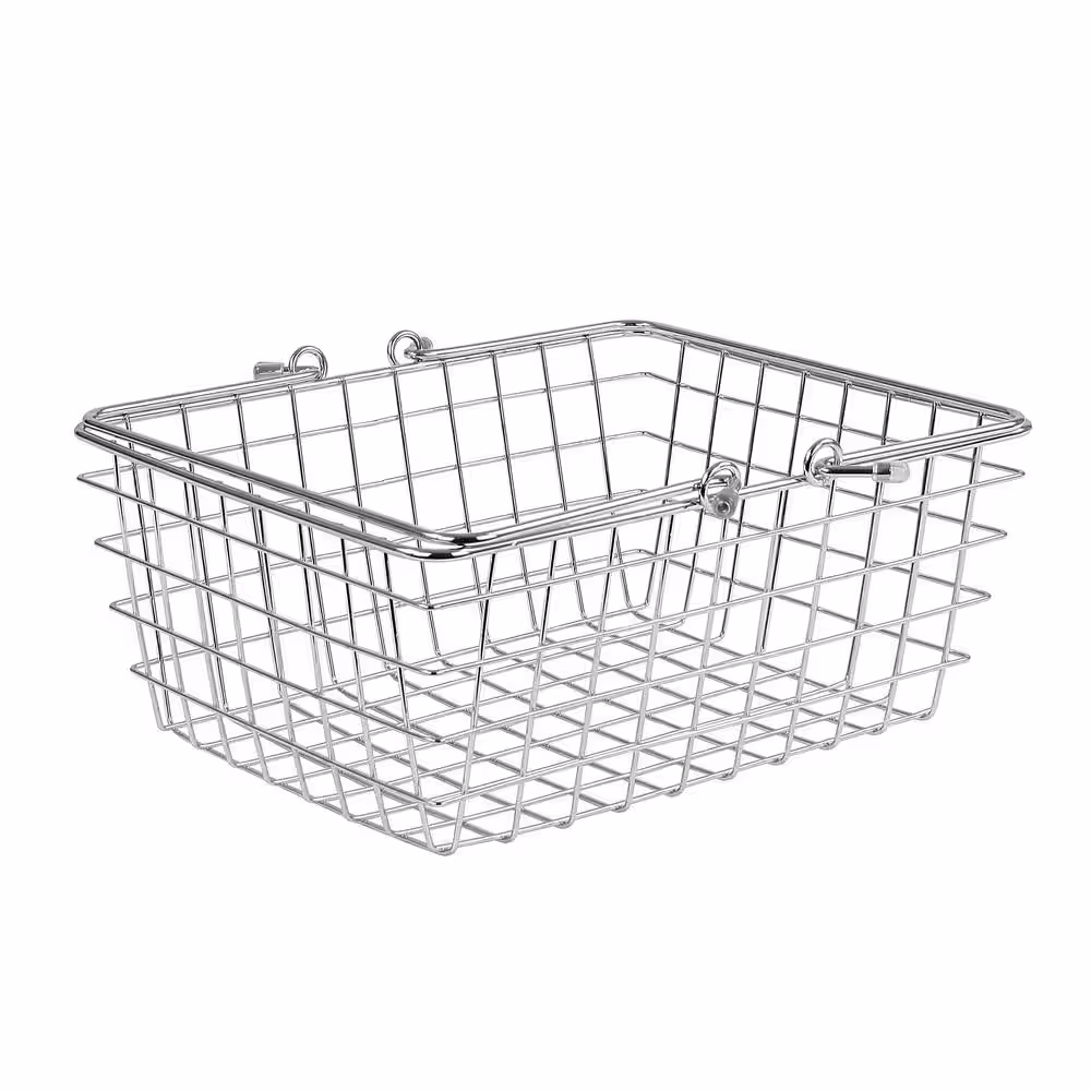 Spectrum 11 in. H x 4.75 in. W Chrome Steel 1-Drawer Wide Mesh Wire Basket