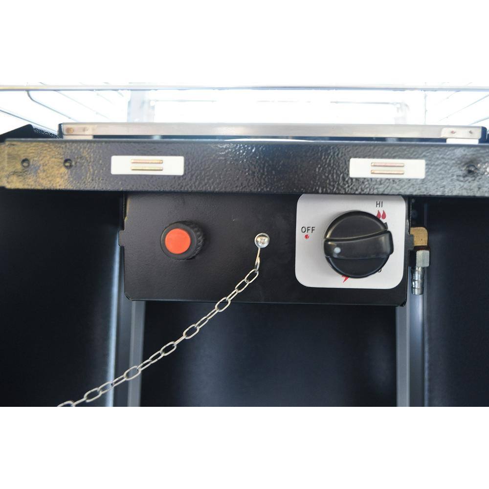 None 40000 BTU Quartz Glass Tube Patio Heater Visual Flame Heater in Black