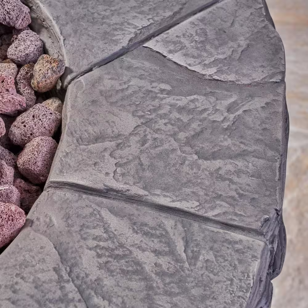 Noble House Xiomara 30 in. x 24 in. Circular MGO Propane Fire Pit in Grey