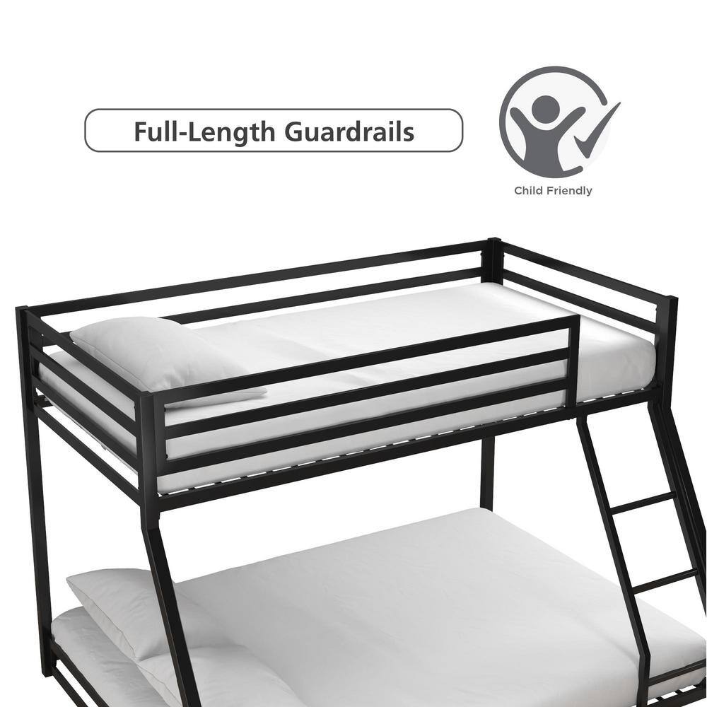DHP Mabel Black Metal Twin Over Full Bunk Bed