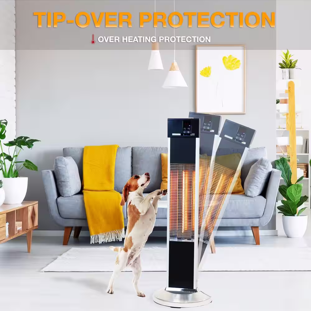 EdenBranch 1500-Watt Freestanding Carbon Fiber Patio Heater with Remote