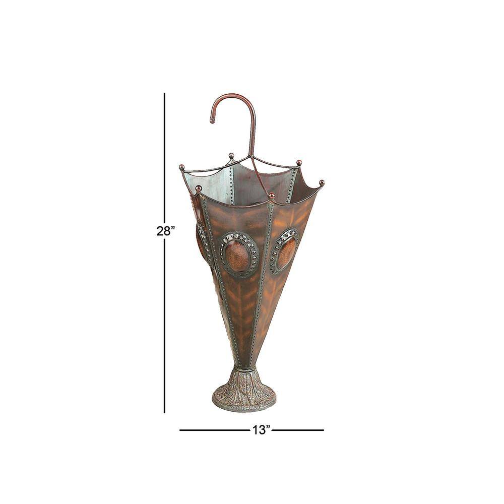 Litton Lane Brown Metal Umbrella Stand