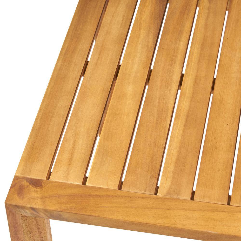 Noble House Leah Brown Patina 7-Piece Wood Patio Conversation Seating Set with Dark Teal Cushions