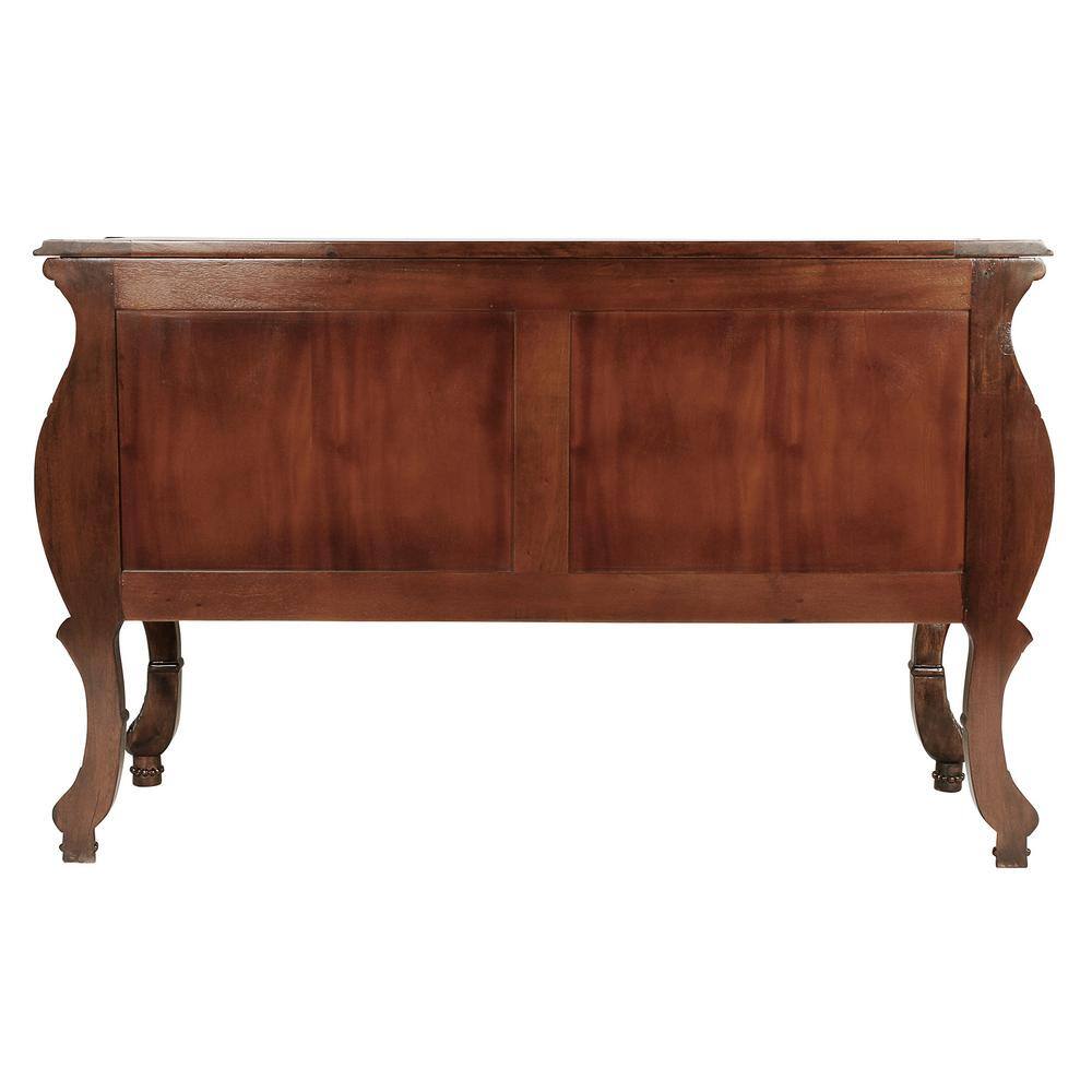 Design Toscano Le Piccard 58 in. Brown Standard Rectangle Top Wood Bombe Console