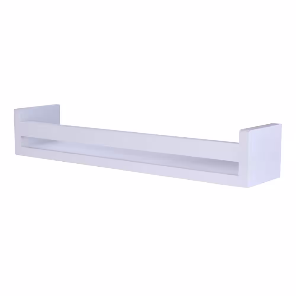 DANYA B 18 in. White Wooden Floating Decorative Wall Ledge Shelf