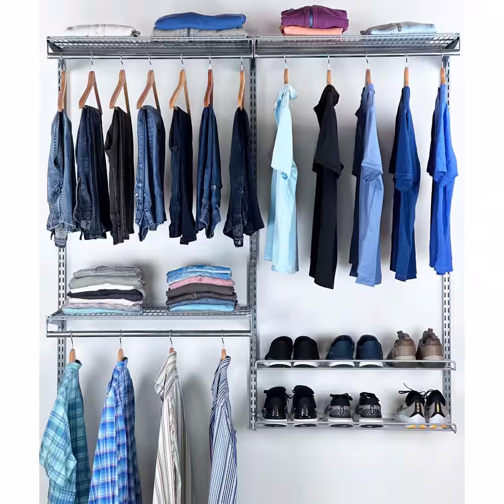 Triton Products 93 in. of Hanging Space, 450 sq. in. Per Shelf of Storage Space Garment Wall Organizer