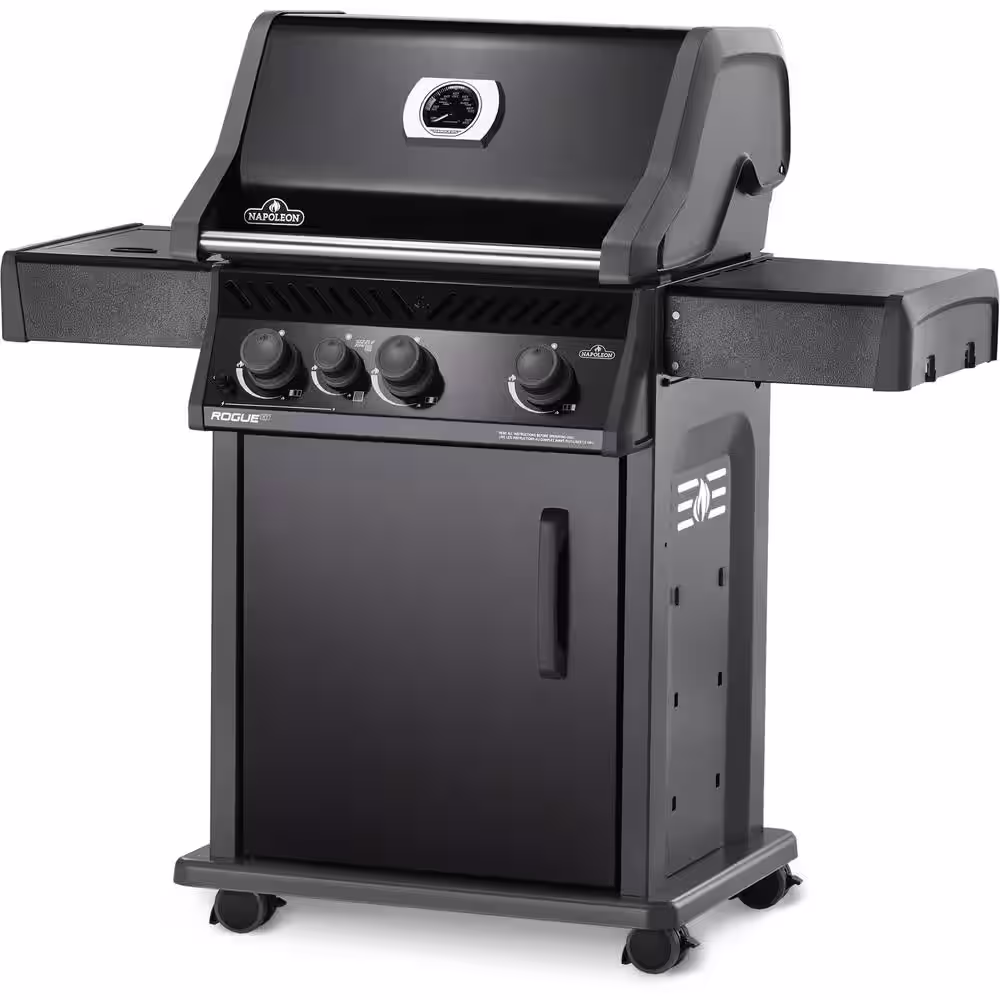 NAPOLEON Rogue 3-Burner Propane Gas Grill with Infrared Side Burner in Black