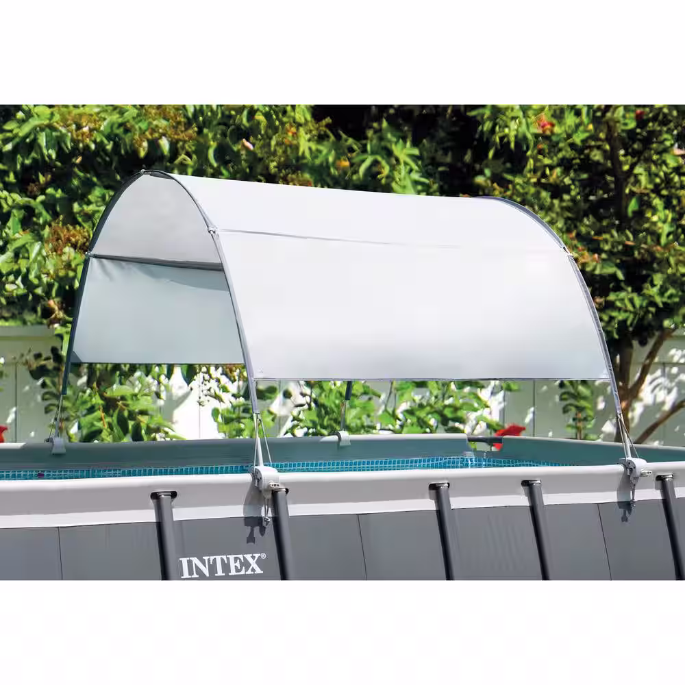 Intex 16 ft. x 42 in. Prism Frame Rectangular Above Ground Swimming Pool Set with Canopy