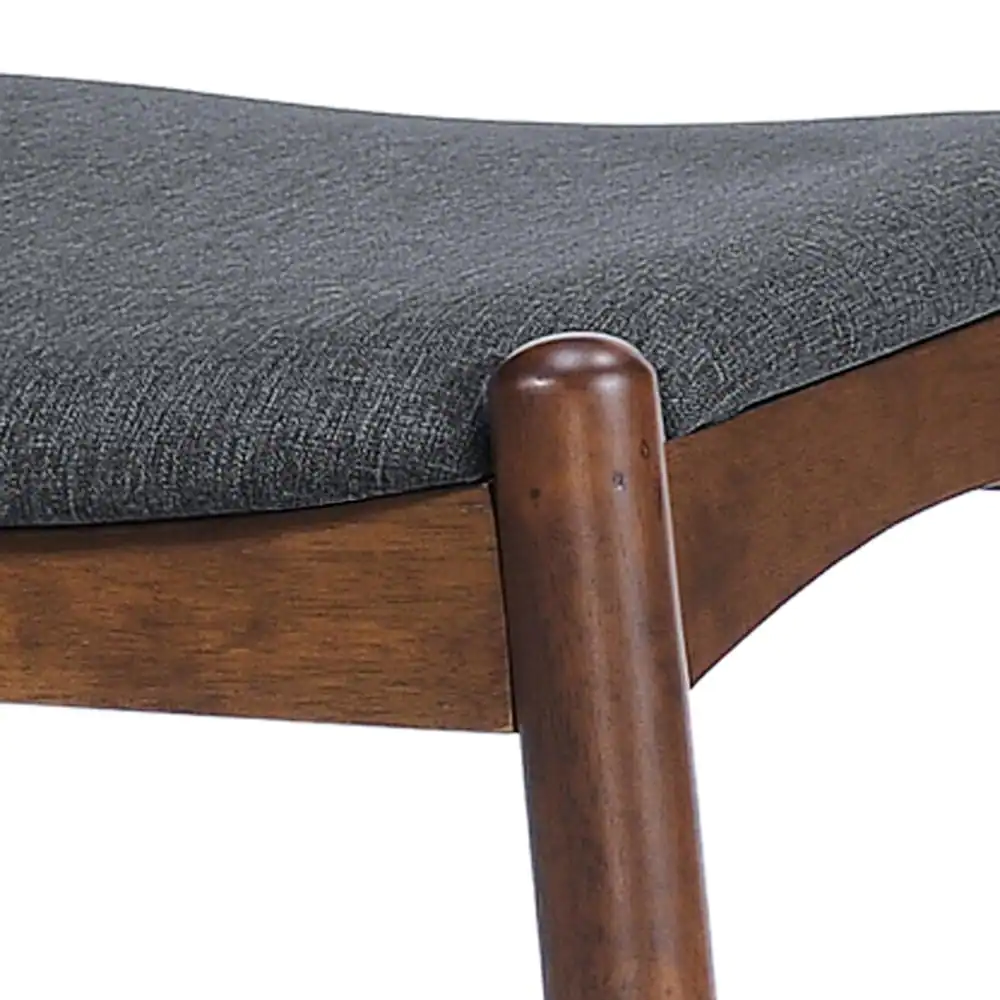 None Francie Charcoal and Walnut Upholstered Dining Chairs (Set of 2)