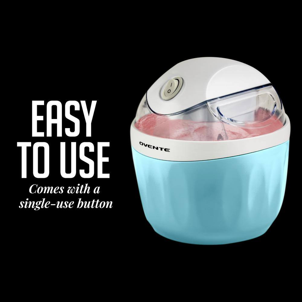OVENTE 1 Qt. Blue Electric Ice Cream Maker Sorbet and Frozen Yogurt Machine