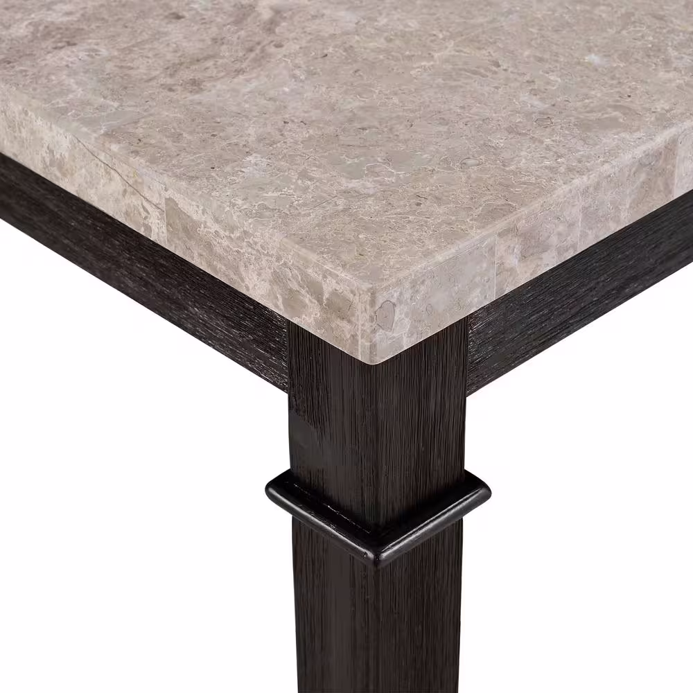 None Bradley Dark Walnut Marble Dining Table